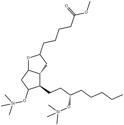 (15S)-6,9-Epoxy-11,15-bis[(trimethylsilyl)oxy]prostan-1-oic acid methyl ester结构式