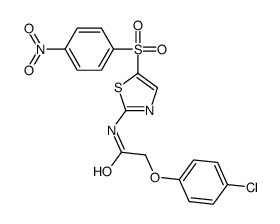 2-(4-chlorophenoxy)-N-[5-(4-nitrophenyl)sulfonyl-1,3-thiazol-2-yl]acetamide Structure