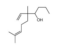 5-ethenyl-5,9-dimethyldec-8-en-4-ol结构式