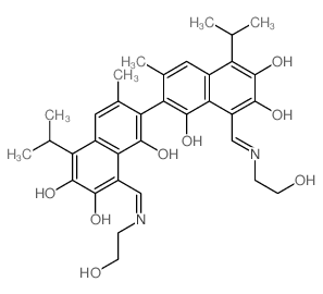 [2,2-Binaphthalene]-1,1,6,6,7,7-hexol, 8, 8-bis[[ (2-hydroxyethyl)imino]methyl]-3,3-dimethyl- 5, 5-bis(1-methylethyl)-结构式