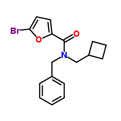 N-Benzyl-5-bromo-N-(cyclobutylmethyl)-2-furamide Structure