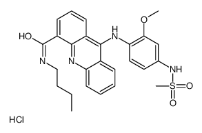 N-butyl-9-[4-(methanesulfonamido)-2-methoxyanilino]acridine-4-carboxamide,hydrochloride Structure