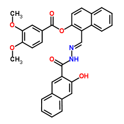 1-{(E)-[(3-Hydroxy-2-naphthoyl)hydrazono]methyl}-2-naphthyl 3,4-dimethoxybenzoate Structure
