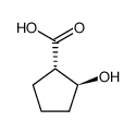 (+/-)-(1R,2R)-trans-2-hydroxy-1-cyclopentanecarboxylic acid Structure