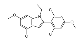 4-chloro-2-(2,6-dichloro-4-methoxyphenyl)-1-ethyl-6-methoxy-1H-indole结构式