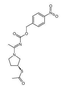3-(S)-acetylthio-1-(N-p-nitrobenzyloxycarbonylacetimidoyl)pyrrolidine结构式