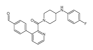 4-[2-({4-[(4-fluorophenyl)amino]-1-piperidinyl}carbonyl)-3-pyridinyl]benzaldehyde Structure