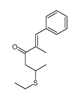 5-ethylsulfanyl-2-methyl-1-phenylhex-1-en-3-one结构式