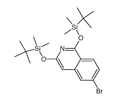 6-bromo-1,3-bis{[tert-butyl(dimethyl)silyl]oxy}isoquinoline结构式