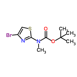 (4-Bromo-thiazol-2-yl)-Methyl-carbamic acid tert-butyl ester Structure