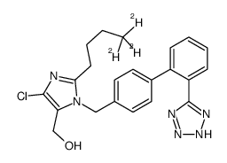 [5-chloro-3-[[4-[2-(2H-tetrazol-5-yl)phenyl]phenyl]methyl]-2-(4,4,4-trideuteriobutyl)imidazol-4-yl]methanol Structure