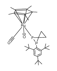 {dicarbonyl(η5-pentamethylcyclopentadienyl)ruthenium}PC(CH2CH2)P(2,4,6-tri-tert-butylphenyl)结构式