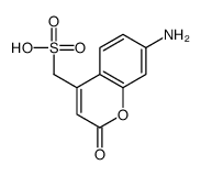(7-amino-2-oxo-chromen-4-yl)methanesulfonic acid structure