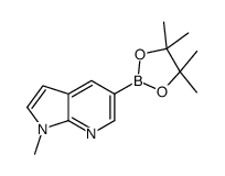 1-甲基-5-(4,4,5,5-四甲基-1,3,2-二氧杂环戊硼烷-2-基)-1H-吡咯并[2,3-B]吡啶结构式