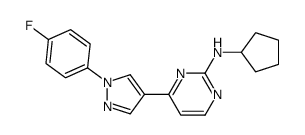 N-Cyclopentyl-4-[1-(4-fluorophenyl)-1H-pyrazol-4-yl]-2-pyrimidina mine Structure