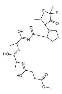 methyl 4-oxo-4-[[(2S)-1-oxo-1-[[(2S)-1-oxo-1-[[(2S)-1-[(3S)-1,1,1-trifluoro-4-methyl-2-oxopentan-3-yl]pyrrolidine-2-carbonyl]amino]propan-2-yl]amino]propan-2-yl]amino]butanoate结构式