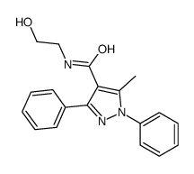 N-(2-hydroxyethyl)-5-methyl-1,3-diphenylpyrazole-4-carboxamide结构式