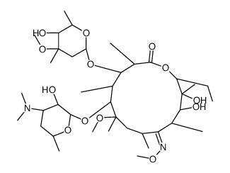(3R,4S,5S,6R,7R,9R,10E,11S,12R,13S,14R)-6-[(2S,3R,4S,6R)-4-(dimethylamino)-3-hydroxy-6-methyloxan-2-yl]oxy-14-ethyl-12,13-dihydroxy-4-[(2R,4R,5S,6S)-5-hydroxy-4-methoxy-4,6-dimethyloxan-2-yl]oxy-7-methoxy-10-methoxyimino-3,5,7,9,11,13-hexamethyl-oxacyclot Structure
