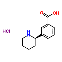 3-[(2R)-2-Piperidinyl]benzoic acid hydrochloride (1:1)结构式
