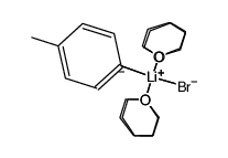 [(tetrahydropyran)4Li2(μ-Br)(μ-p-tolyl)]结构式