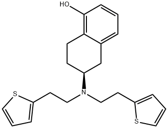 1-Naphthalenol, 6-[bis[2-(2-thienyl)ethyl]amino]-5,6,7,8-tetrahydro-, (6S)- structure