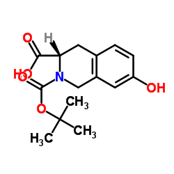 (S)-2-(叔丁氧基羰基)-7-羟基-1,2,3,4-四氢异喹啉-3-羧酸结构式