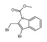 methyl 3-bromo-2-(bromomethyl)indole-1-carboxylate结构式