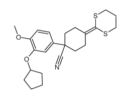 2-[4-cyano-4-(3-cyclopentyloxy-4-methoxyphenyl)cyclohexylidene]-1,3-dithiane结构式