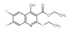 2-乙硫基-6,7-二氟-4-羟基喹啉-3-羧酸乙酯结构式