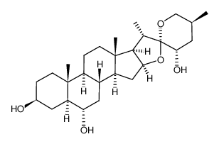 (23S,25S)-5α-Spirostane-3β,6α,23-triol Structure
