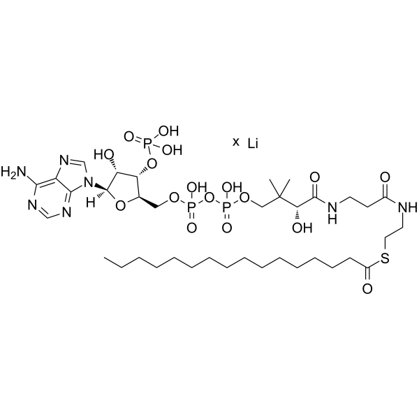 Palmitoyl coenzyme A lithium Structure