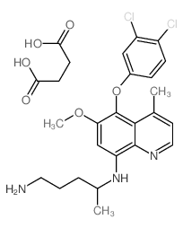 1,4-Pentanediamine, N4-[5-(3,4-dichlorophenoxy)-6-methoxy-4-methyl-8-quinolinyl]-, (-)-, butanedioate (1_1)结构式