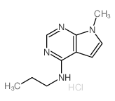 7H-Pyrrolo[2,3-d]pyrimidin-4-amine,7-methyl-N-propyl-, hydrochloride (1:1)结构式