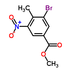 3-溴-4-甲基-5-硝基苯甲酸甲酯结构式