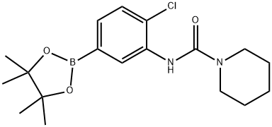 4-氯-3-(哌啶-1-基甲酰胺基)苯硼酸频哪醇酯结构式