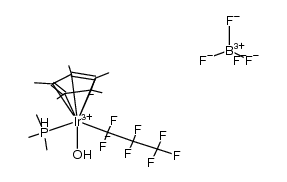 [Ir(η5-C5Me5)(PMe3)(CF2CF2CF3)(OH2)][BF4]结构式