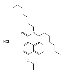 (4-ethoxynaphthalene-1-carboximidoyl)-diheptylazanium,chloride Structure