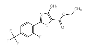 2-[2-氟-4-(三氟甲基)苯基]-4-甲基-1,3-噻唑-5-羧酸乙酯结构式