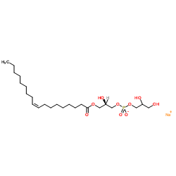 1-油酰基-2-羟基-sn-甘油-3-磷酸-(1'-rac-甘油)(钠盐)结构式