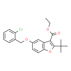 ethyl 2-(tert-butyl)-5-((2-chlorobenzyl)oxy)benzofuran-3-carboxylate结构式
