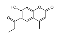 7-hydroxy-4-methyl-6-propionyl-coumarin结构式