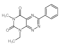 8-乙基-6-甲基-3-苯基- 嘧啶并[5,4-e]-1,2,4-三嗪-5,7(6h,8h)-二酮结构式