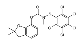 (2,2-dimethyl-3H-1-benzofuran-7-yl) N-methyl-N-(2,3,4,5,6-pentachlorophenyl)sulfanylcarbamate结构式