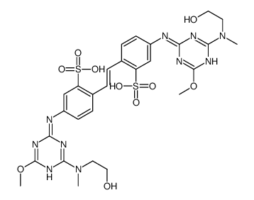 4,4'-bis[[4-[(2-hydroxyethyl)methylamino]-6-methoxy-1,3,5-triazin-2-yl]amino]stilbene-2,2'-disulphonic acid structure