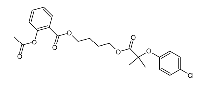 2-Acetoxy-benzoic acid 4-[2-(4-chloro-phenoxy)-2-methyl-propionyloxy]-butyl ester结构式
