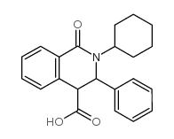 2-环己基-1-氧代-3-苯基-1,2,3,4-四氢-4-异喹啉羧酸结构式