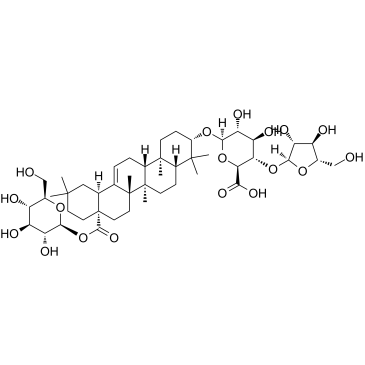 楤木皂苷A，竹节参皂苷IV结构式