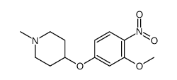 4-(3-甲氧基-4-硝基-苯氧基)-1-甲基-哌啶结构式