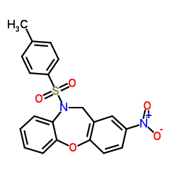 10-[(4-Methylphenyl)sulfonyl]-2-nitro-10,11-dihydrodibenzo[b,f][1,4]oxazepine结构式