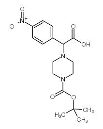 4-[羧基-(4-硝基苯基)-甲基]-哌嗪-1-羧酸叔丁酯盐酸盐结构式